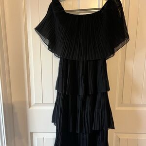 Elegant Black Pleated Dress